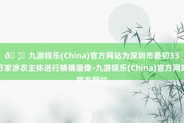 🦄九游娱乐(China)官方网站为深圳市最初33万家涉农主体进行精确画像-九游娱乐(China)官方网站