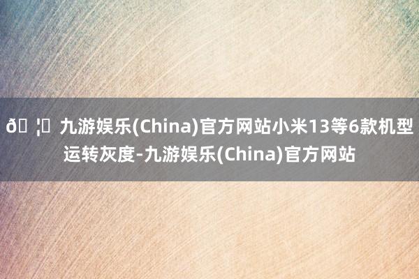 🦄九游娱乐(China)官方网站小米13等6款机型运转灰度-九游娱乐(China)官方网站