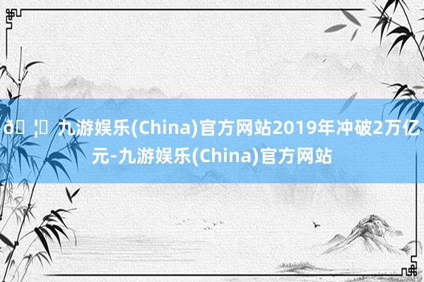 🦄九游娱乐(China)官方网站2019年冲破2万亿元-九游娱乐(China)官方网站