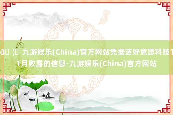 🦄九游娱乐(China)官方网站凭据洁好意思科技11月败露的信息-九游娱乐(China)官方网站