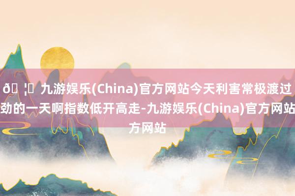 🦄九游娱乐(China)官方网站今天利害常极渡过劲的一天啊指数低开高走-九游娱乐(China)官方网站